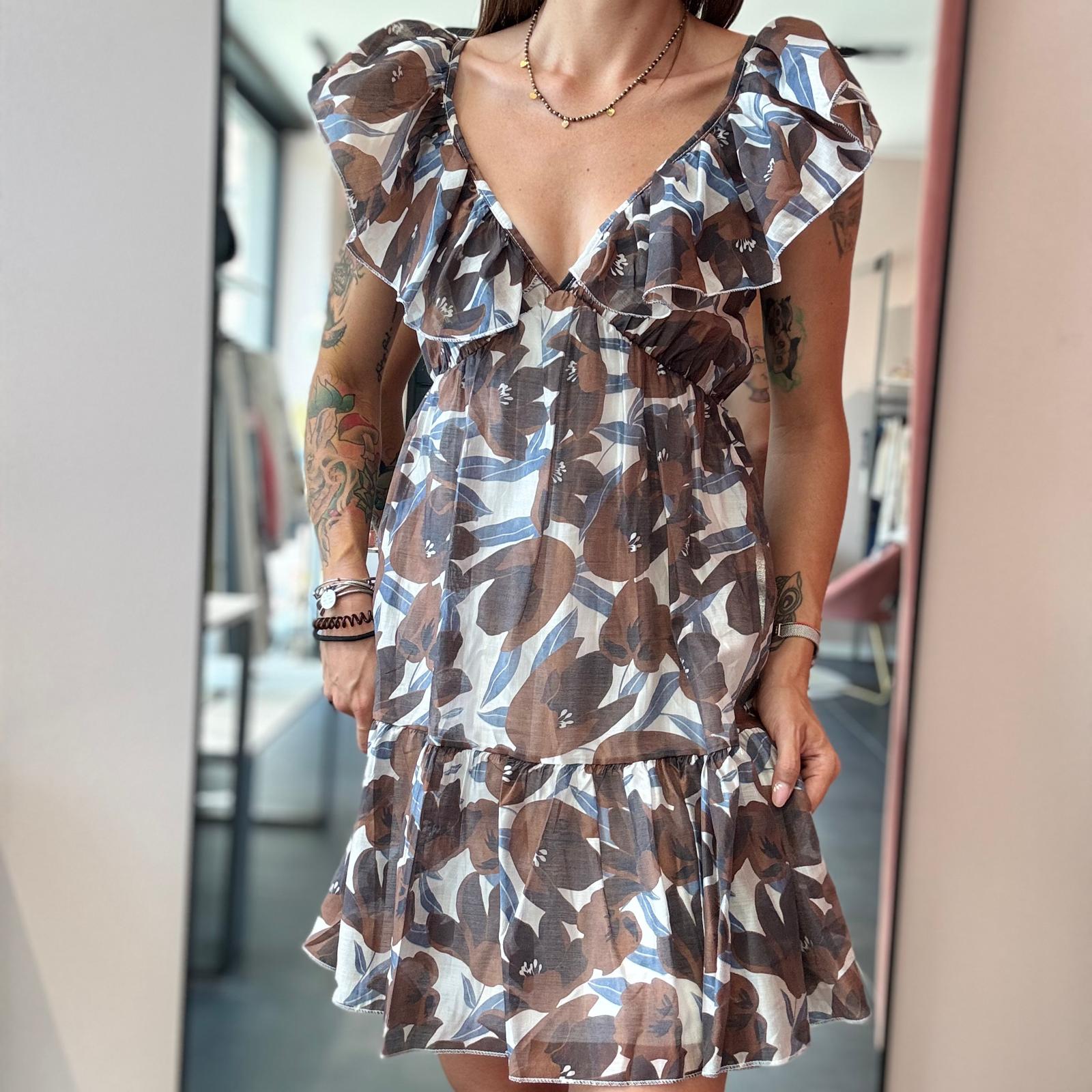 Vestito Rouches scollo a V - immagine 2