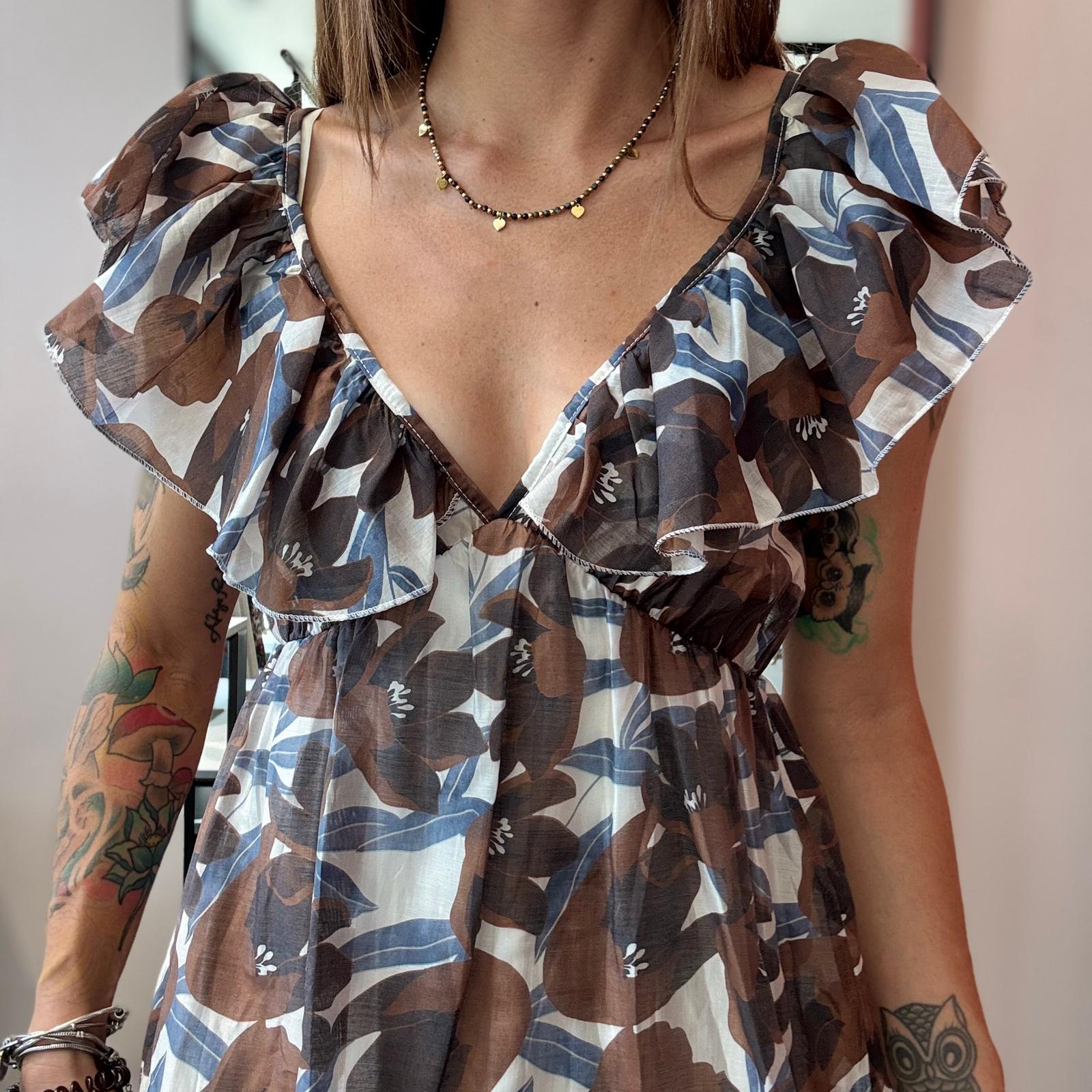 Vestito Rouches scollo a V - immagine 4