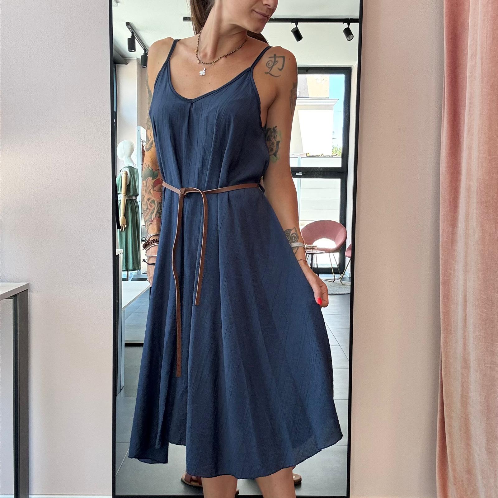 Vestito con spalline e scollo a V – in viscosa leggerissima - immagine 5
