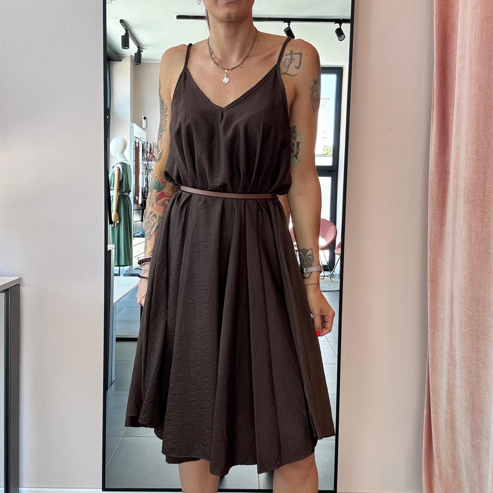 Vestito con spalline e scollo a V – in viscosa leggerissima - immagine 7