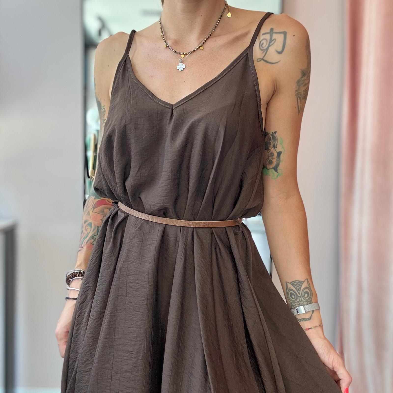 Vestito con spalline e scollo a V – in viscosa leggerissima - immagine 9