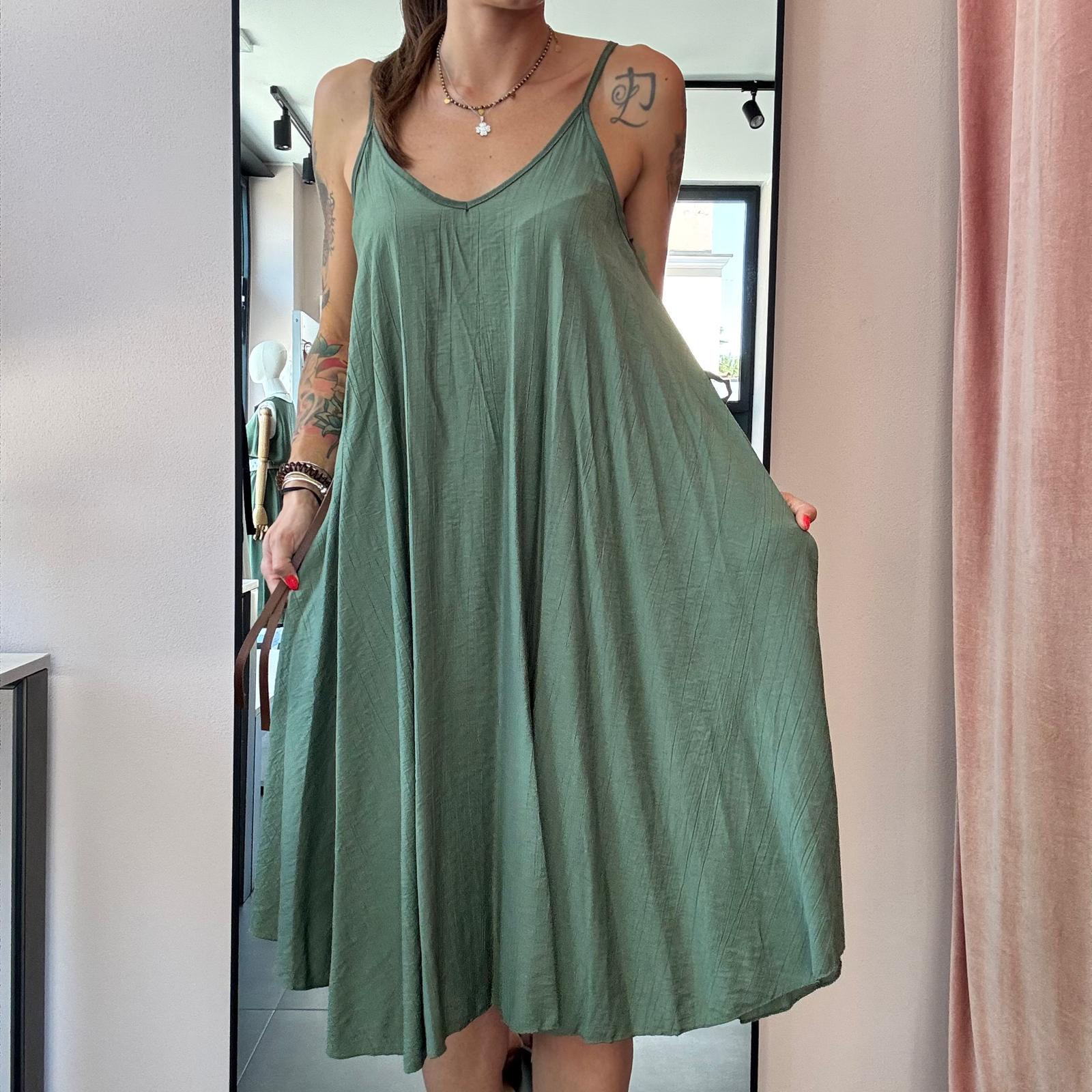 Vestito con spalline e scollo a V – in viscosa leggerissima - immagine 10