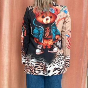 Giacca Monopetto Teddy Nera