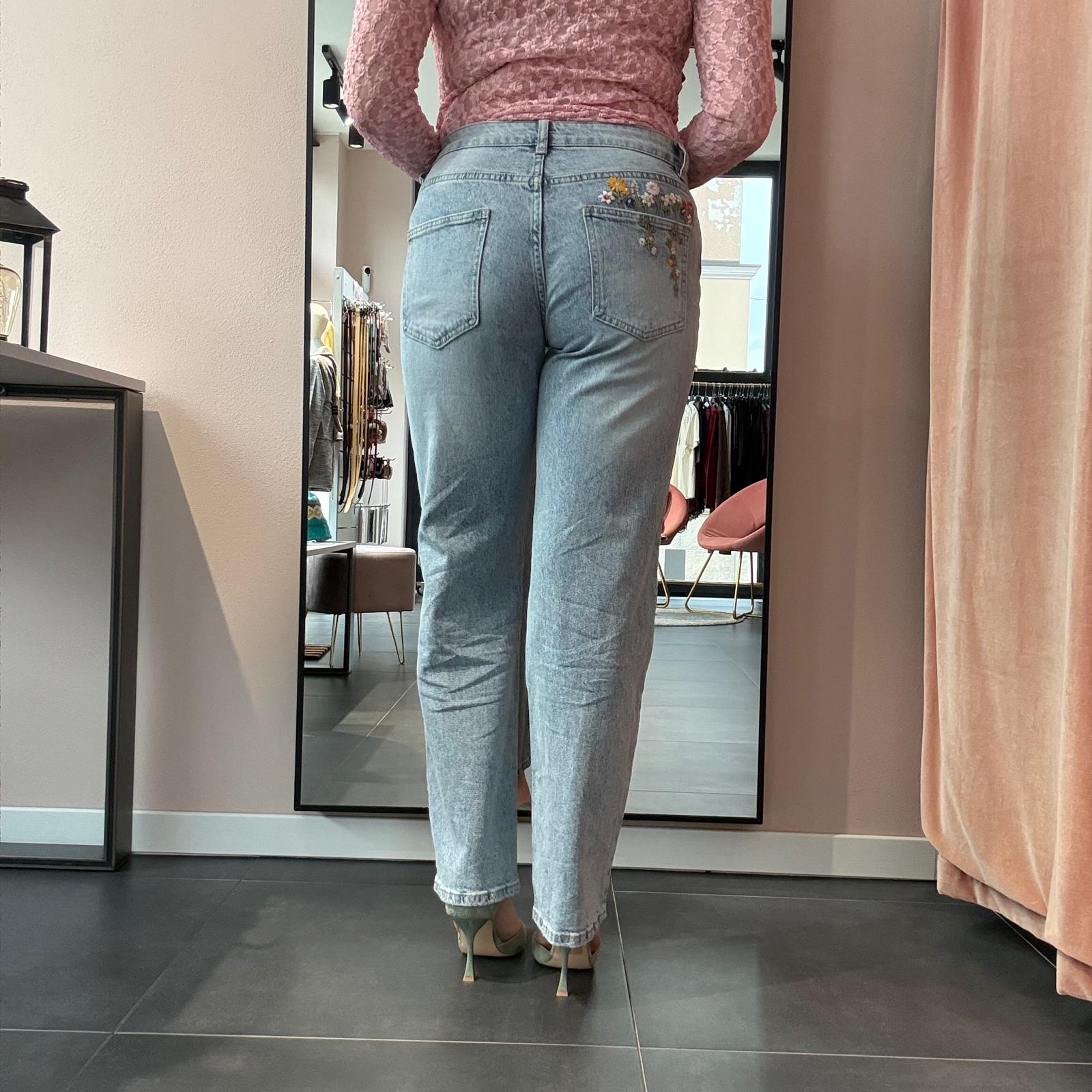 Jeans Fiori Gamba Dritta - immagine 3