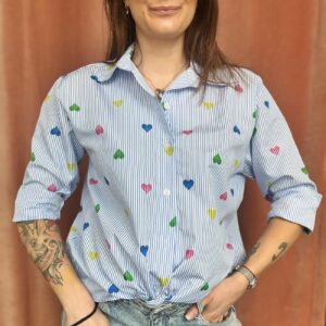 Camicia a Righe Cuori