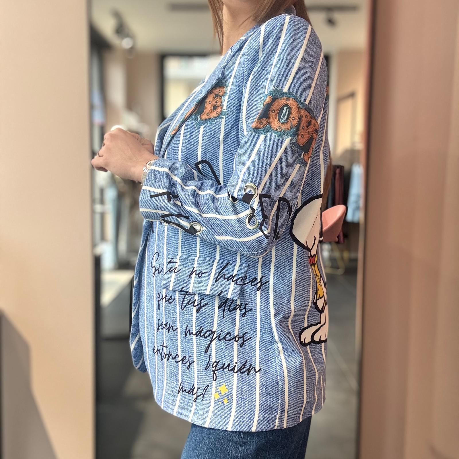 Giacca Oversize Snoopy Righe - immagine 2