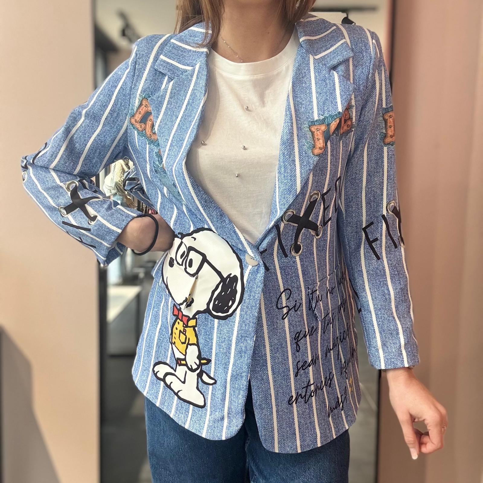 Giacca Oversize Snoopy Righe - immagine 3