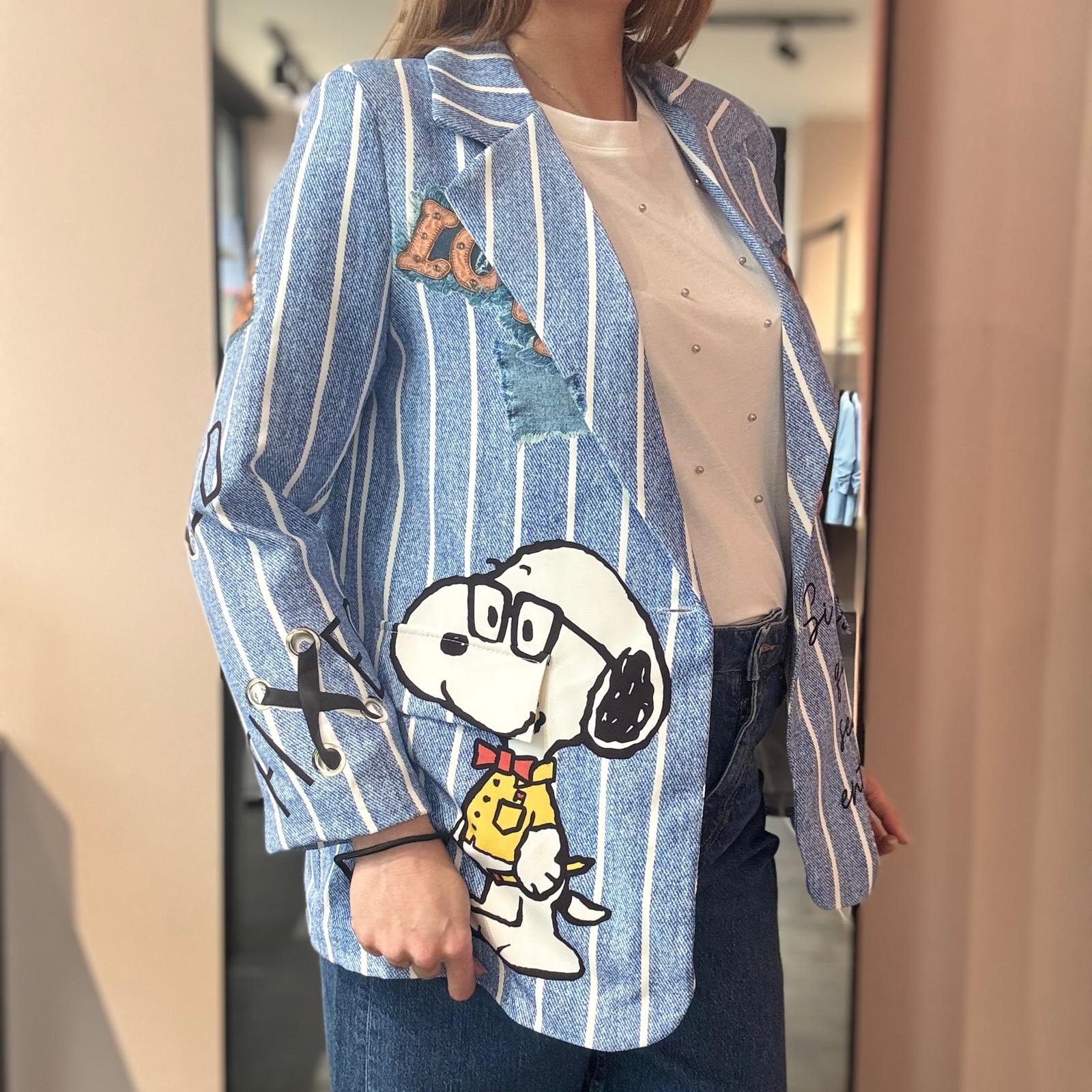 Giacca Oversize Snoopy Righe - immagine 4