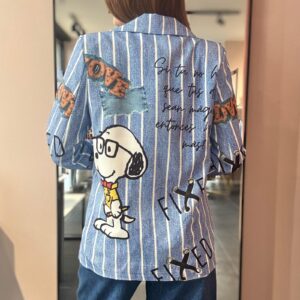 Giacca Oversize Snoopy Righe