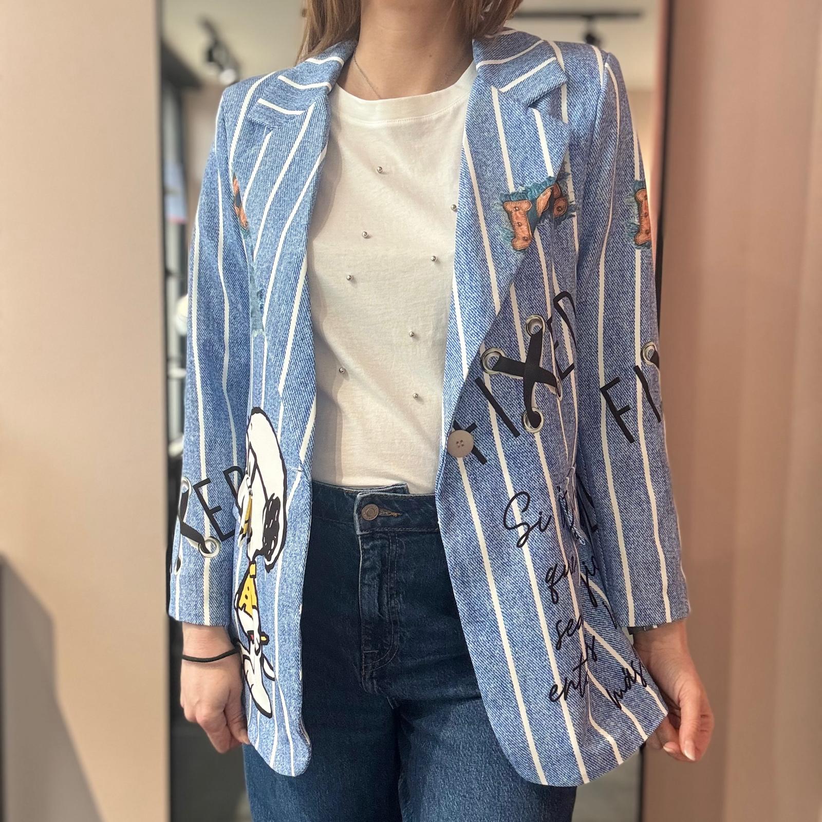 Giacca Oversize Snoopy Righe - immagine 5