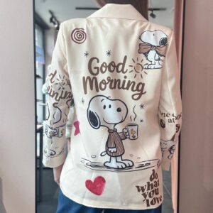 Giacca Oversize Snoopy Beige