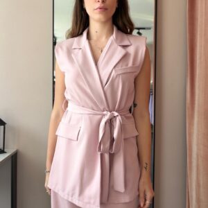 Completo Blazer Smanicato e Pantalone Gamba Larga