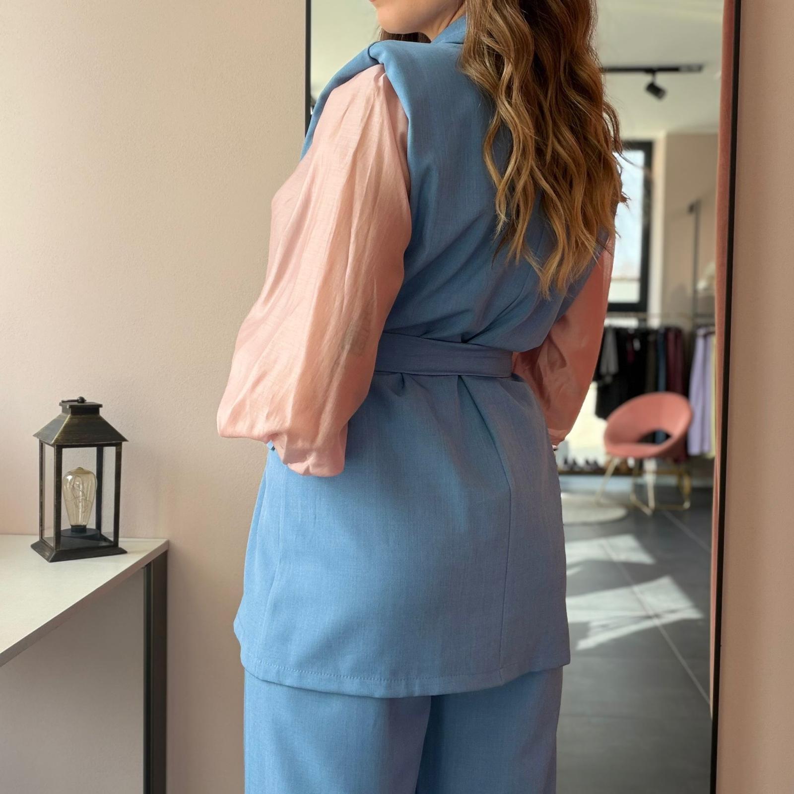 Completo Blazer Smanicato e Pantalone Gamba Larga - immagine 21