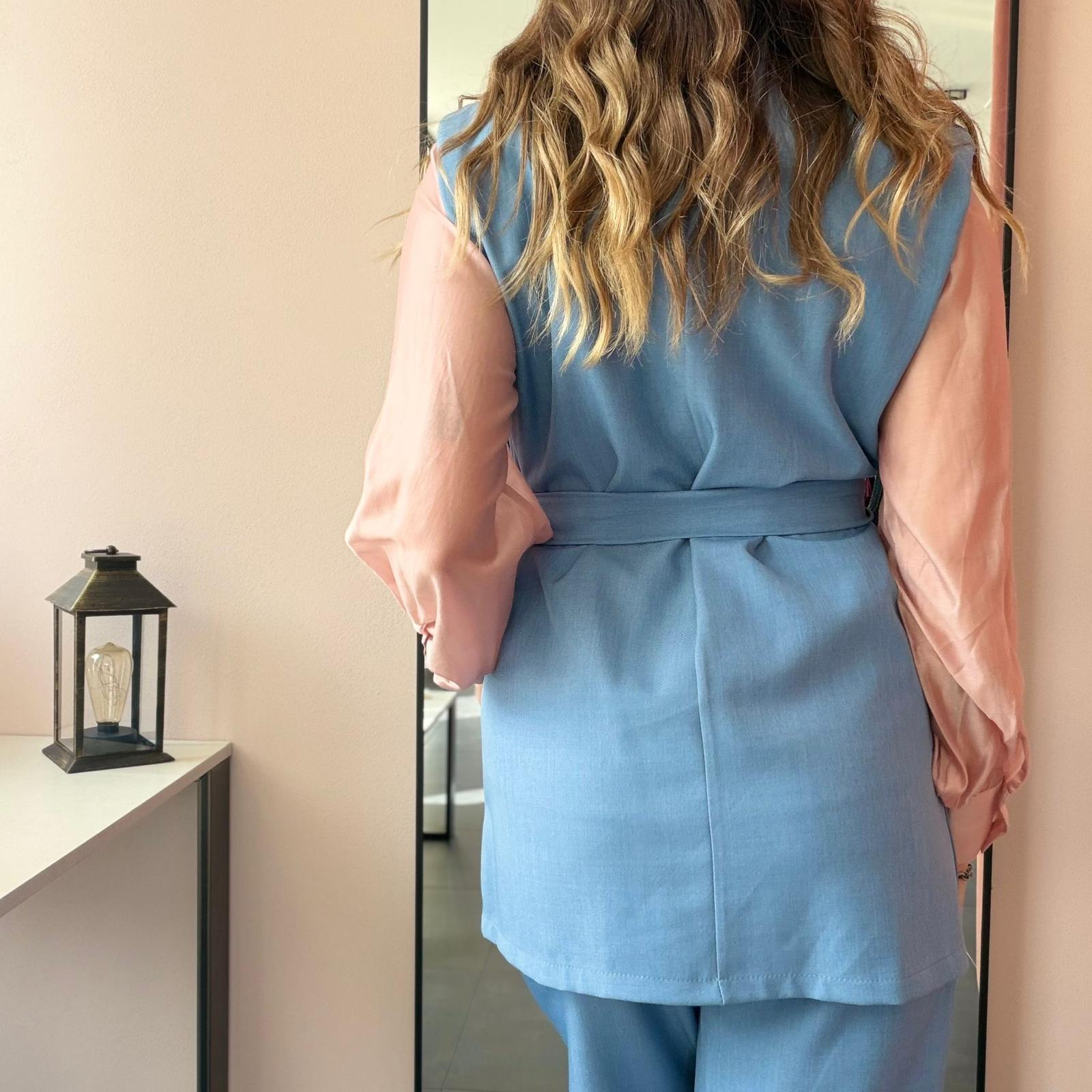 Completo Blazer Smanicato e Pantalone Gamba Larga - immagine 20