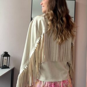 Giacca Scamosciata con Frange