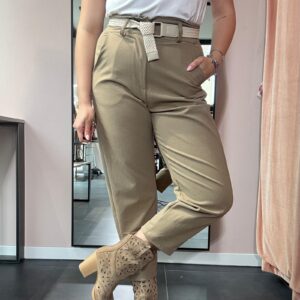 Pantalone Elasticizzato Beige