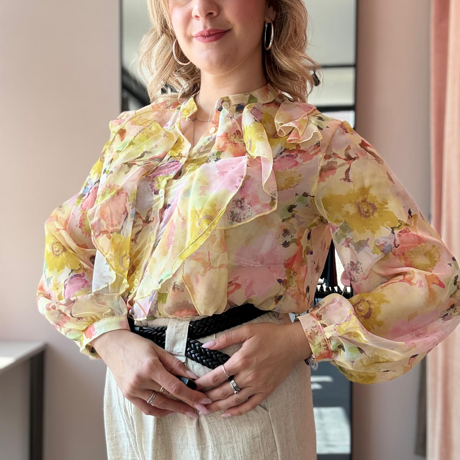 Blusa Floreale con Rouches - immagine 3