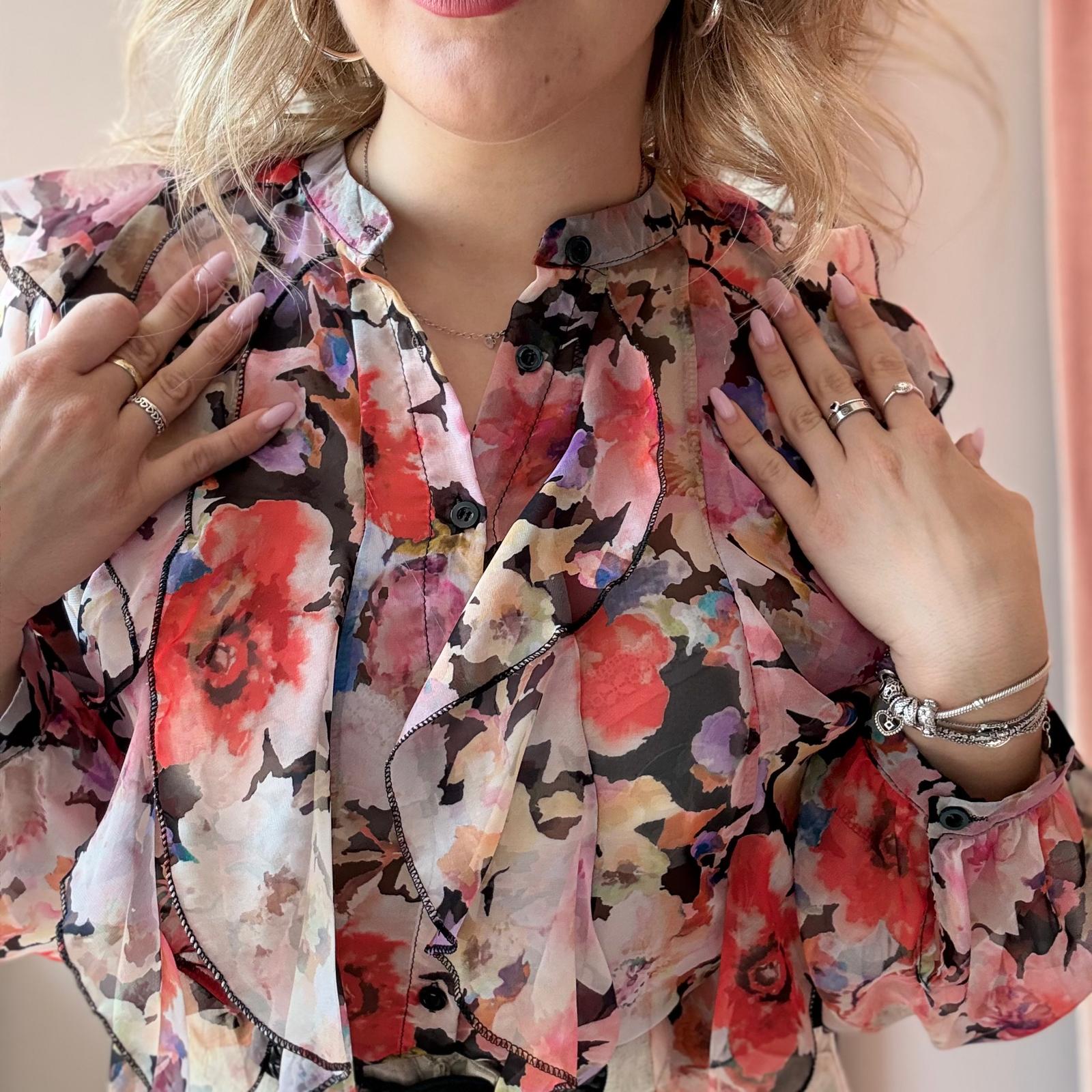 Blusa Floreale con Rouches - immagine 6