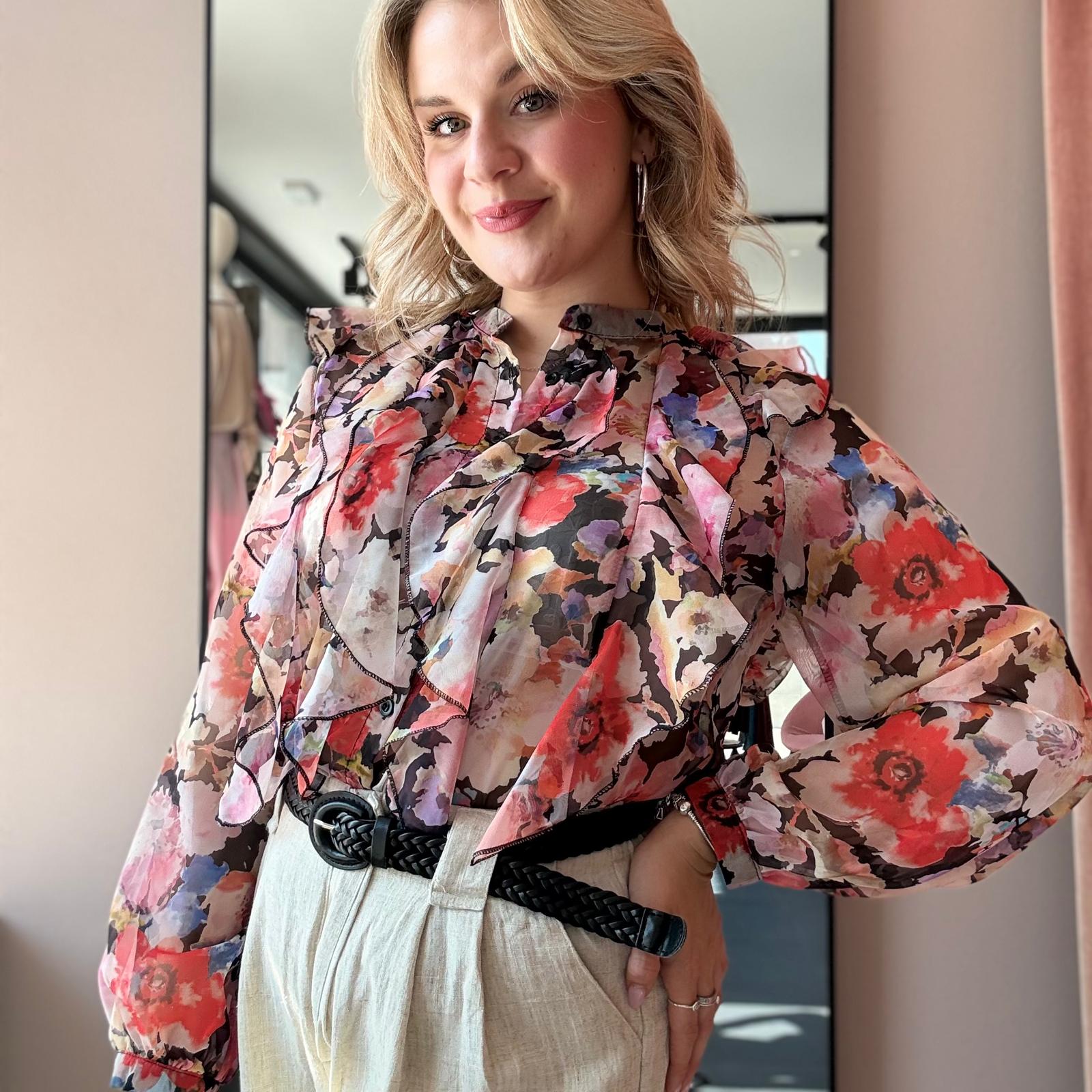 Blusa Floreale con Rouches - immagine 8