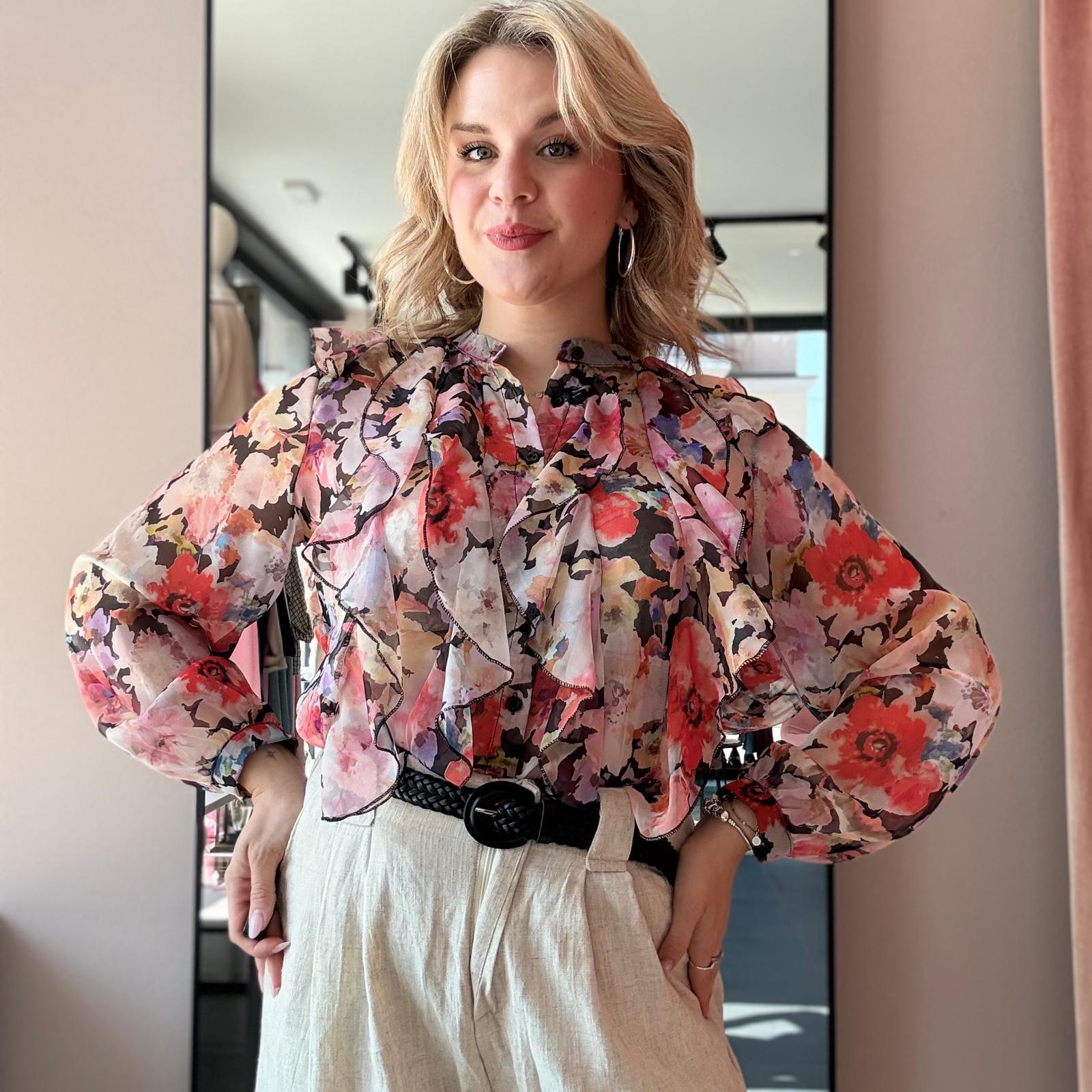 Blusa Floreale con Rouches - immagine 10