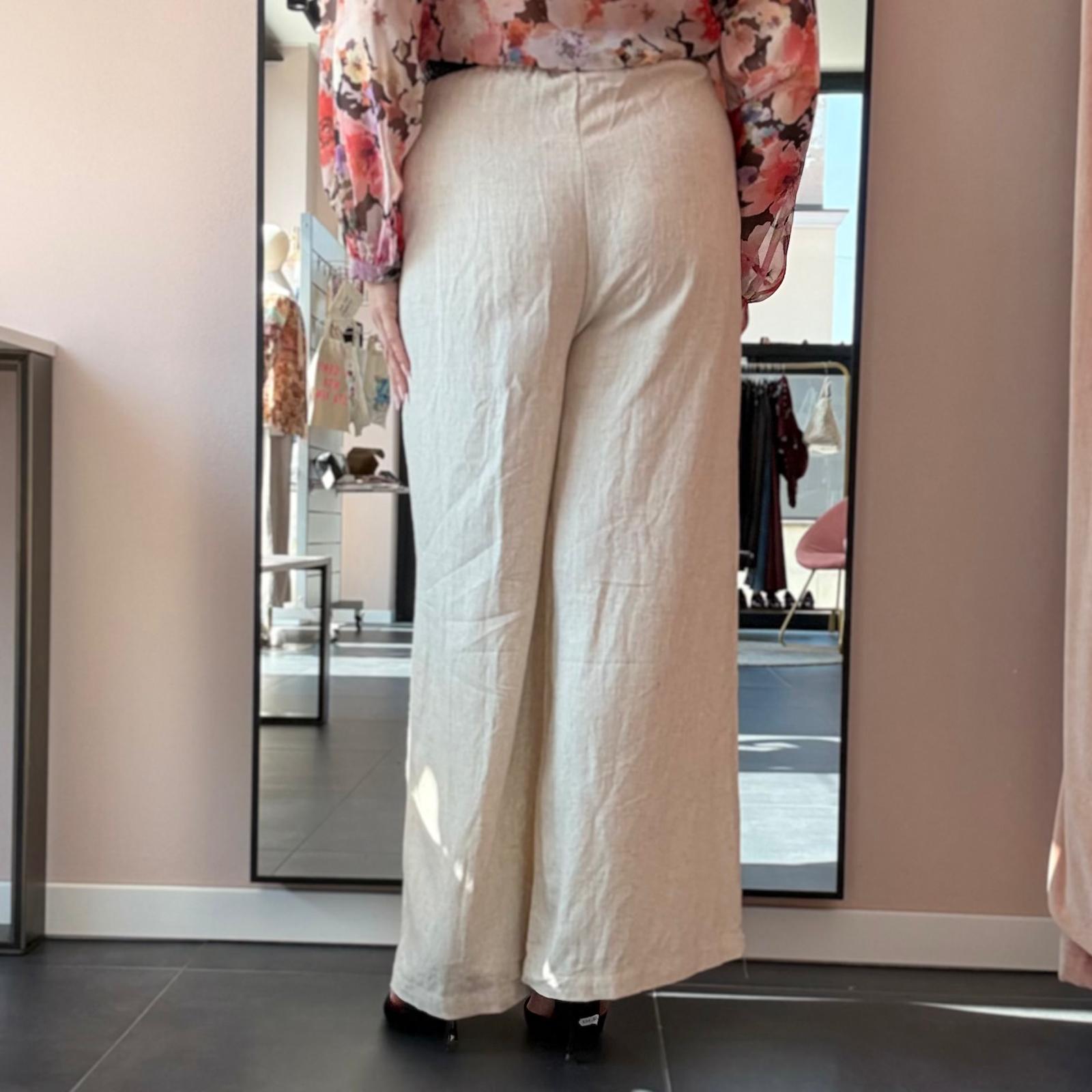 Pantalone Largo in Lino/Cotone - immagine 4