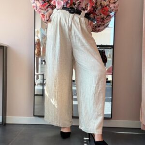 Pantalone Largo in Lino/Cotone