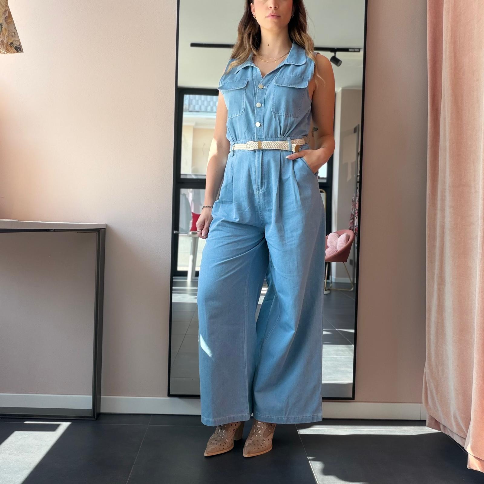 Salopette in Denim Chiaro - immagine 4