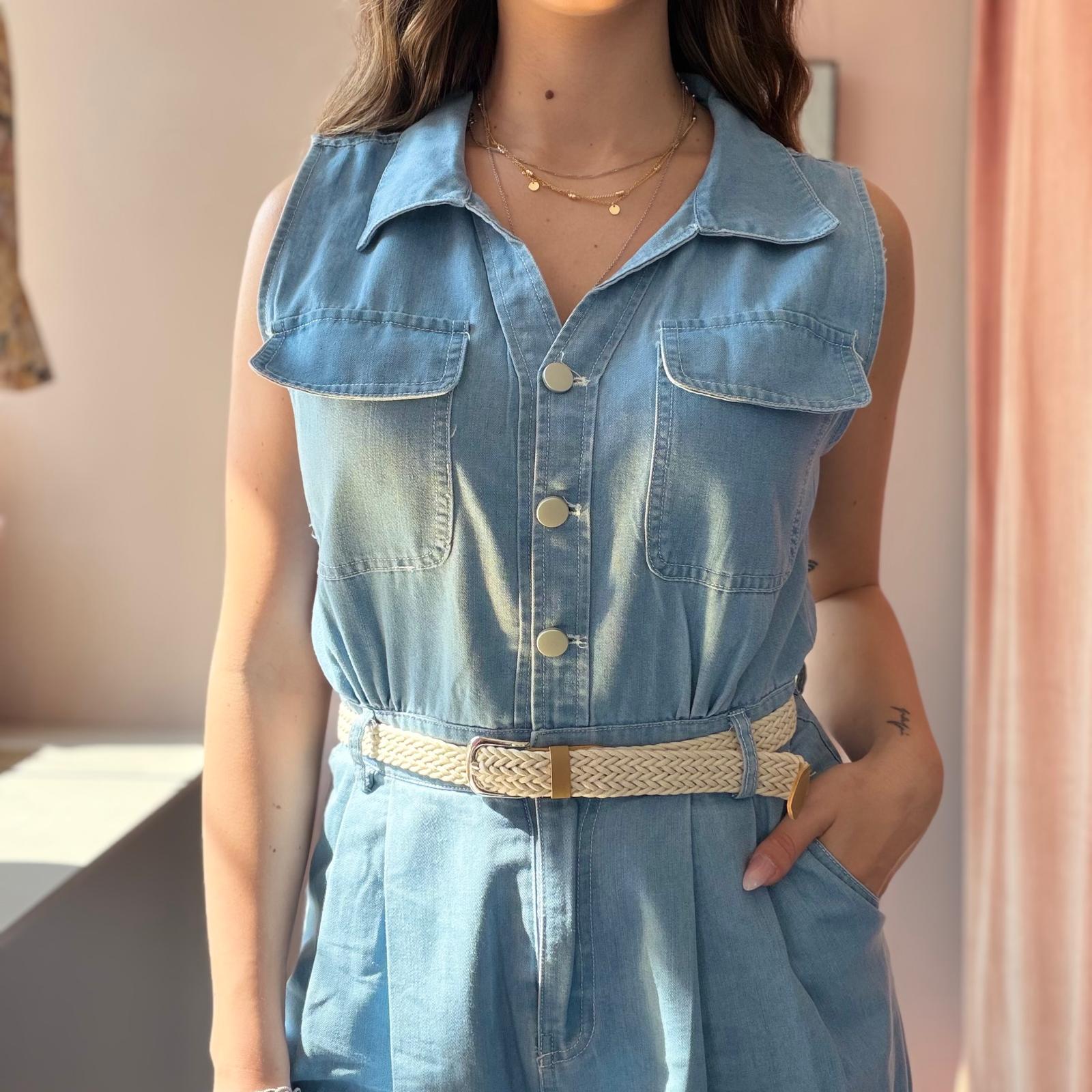 Salopette in Denim Chiaro - immagine 8