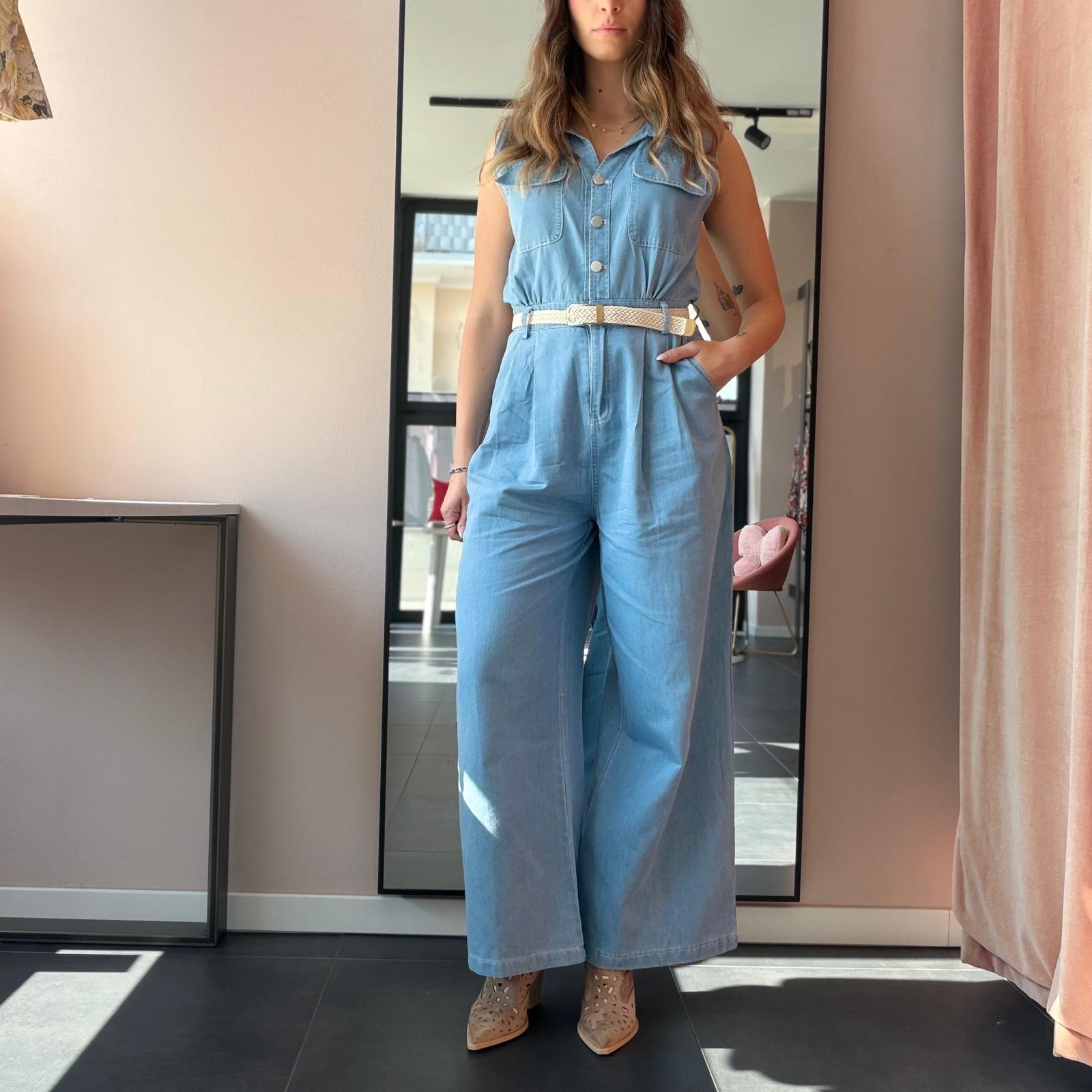 Salopette in Denim Chiaro - immagine 9