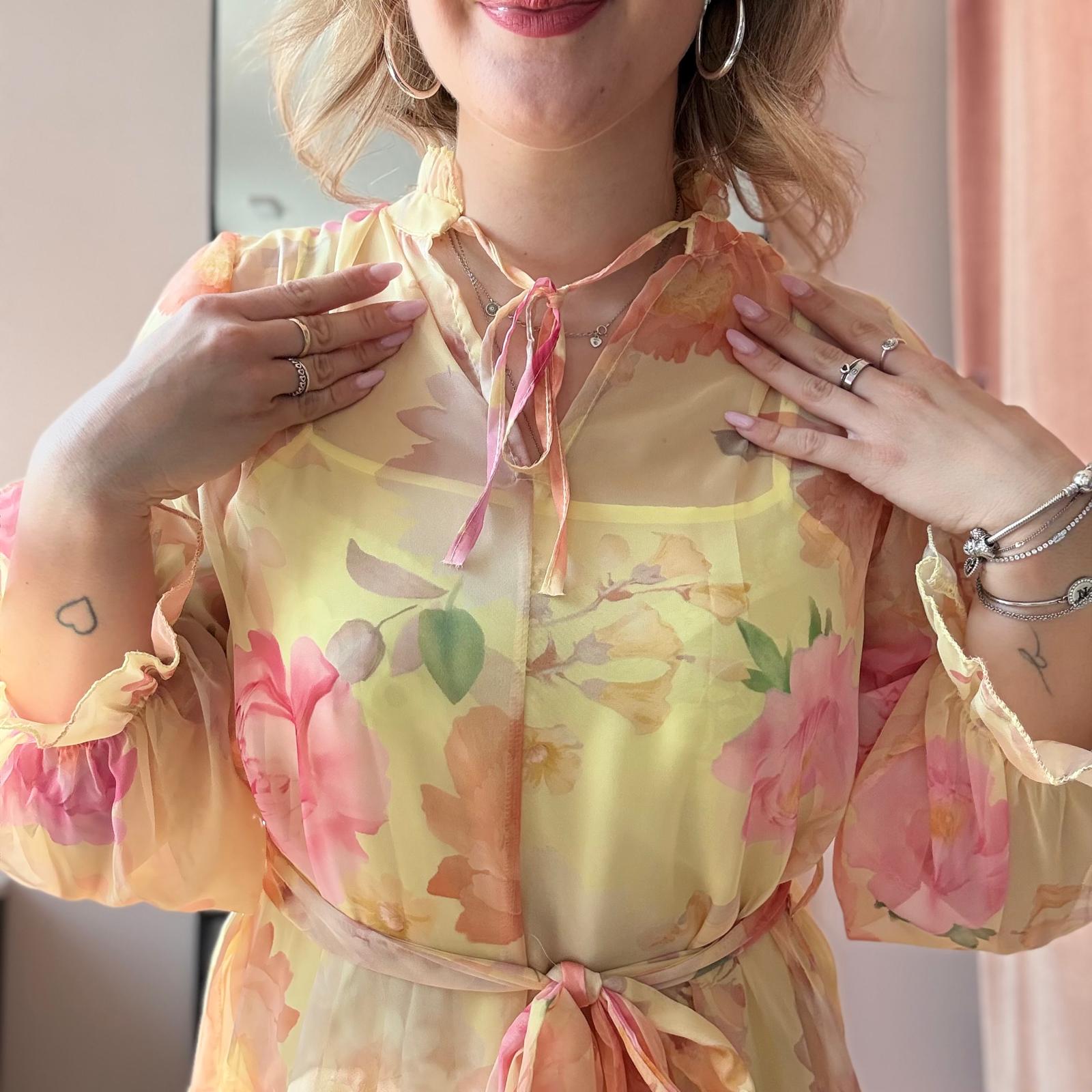 Abito Chiffon Floreale - immagine 10