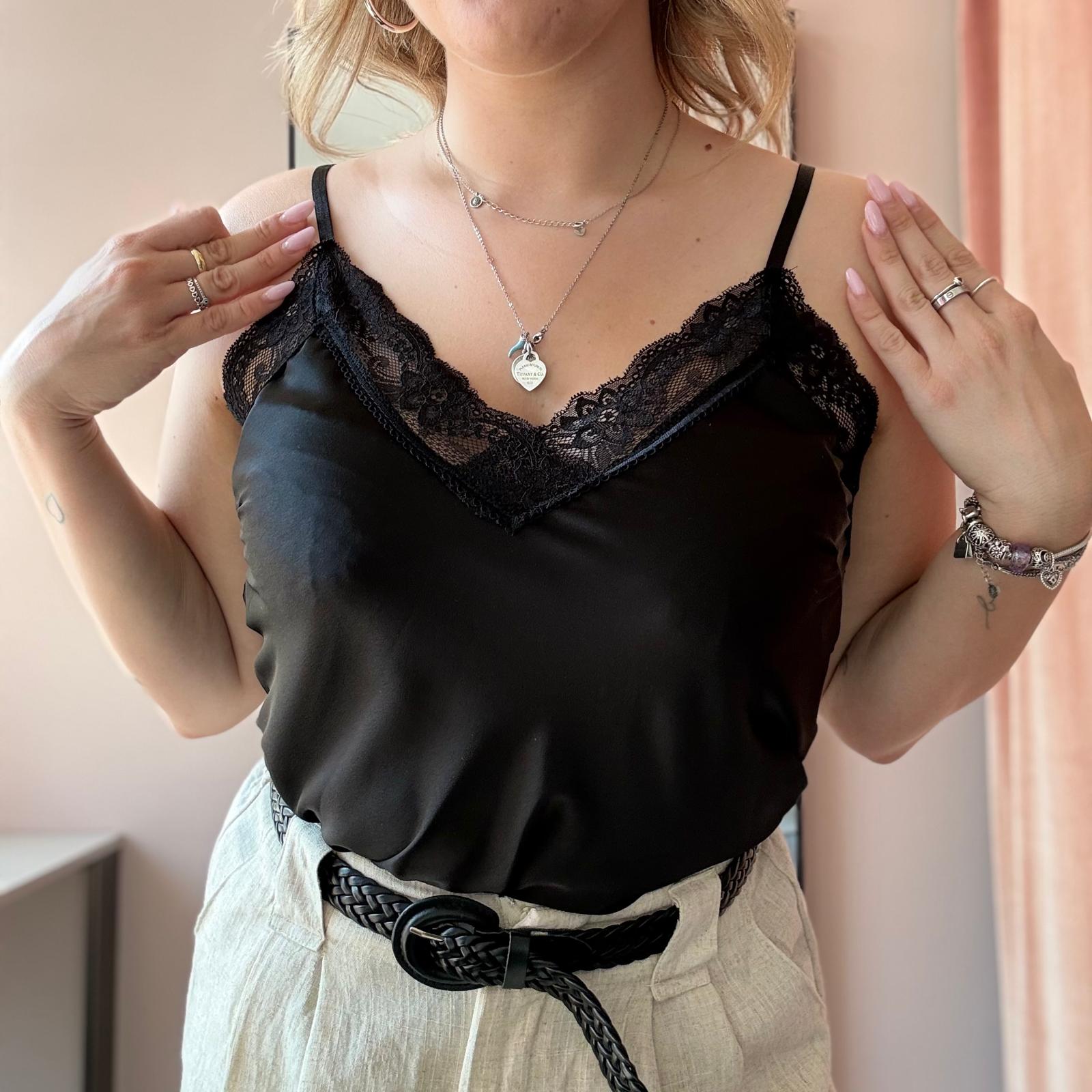 Top Satin Pizzo - immagine 2