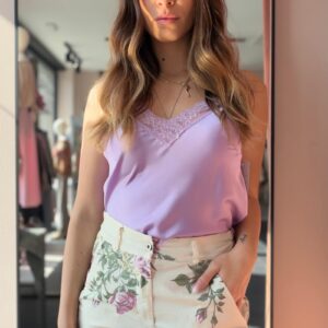 Top Satin Pizzo