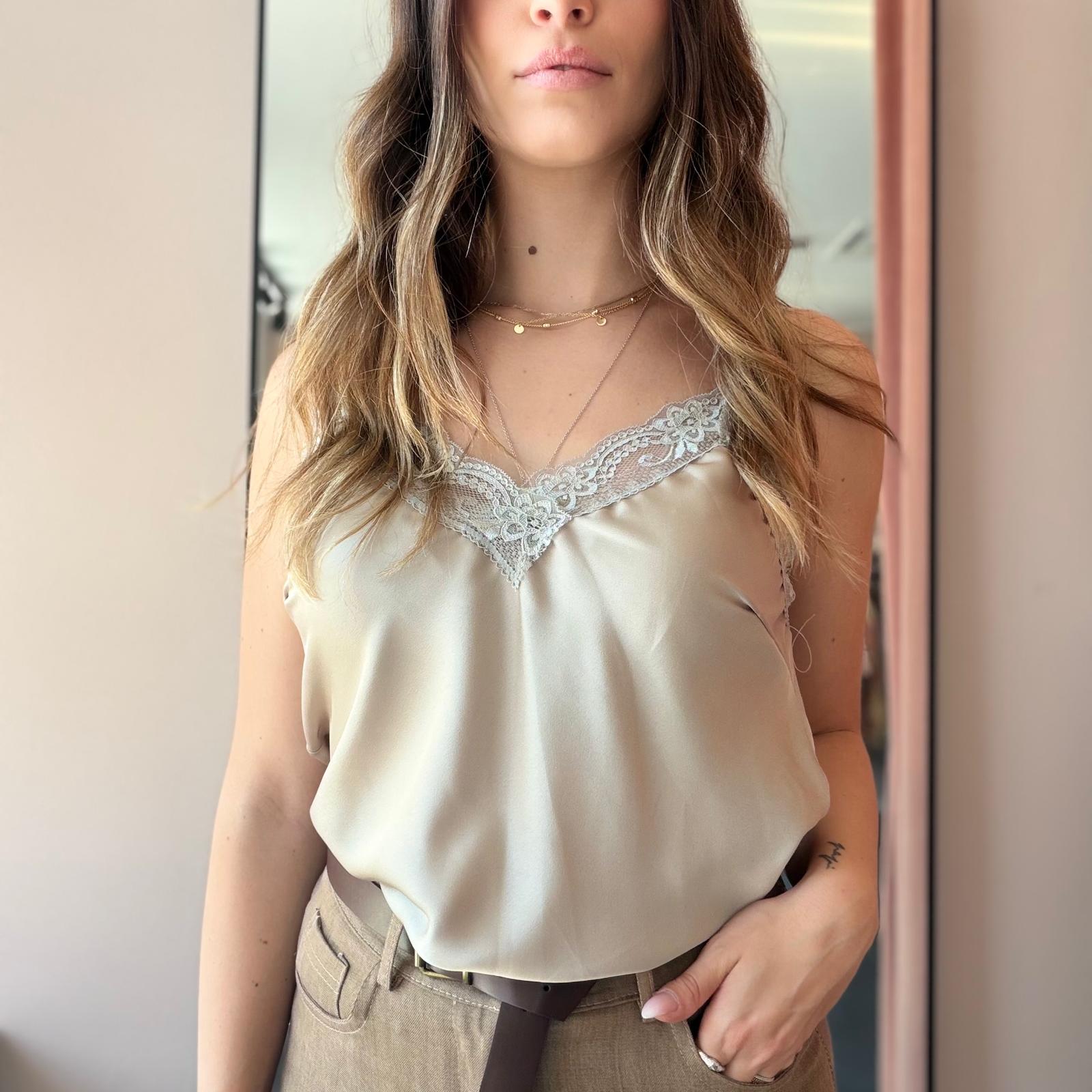 Top Satin Pizzo - immagine 11