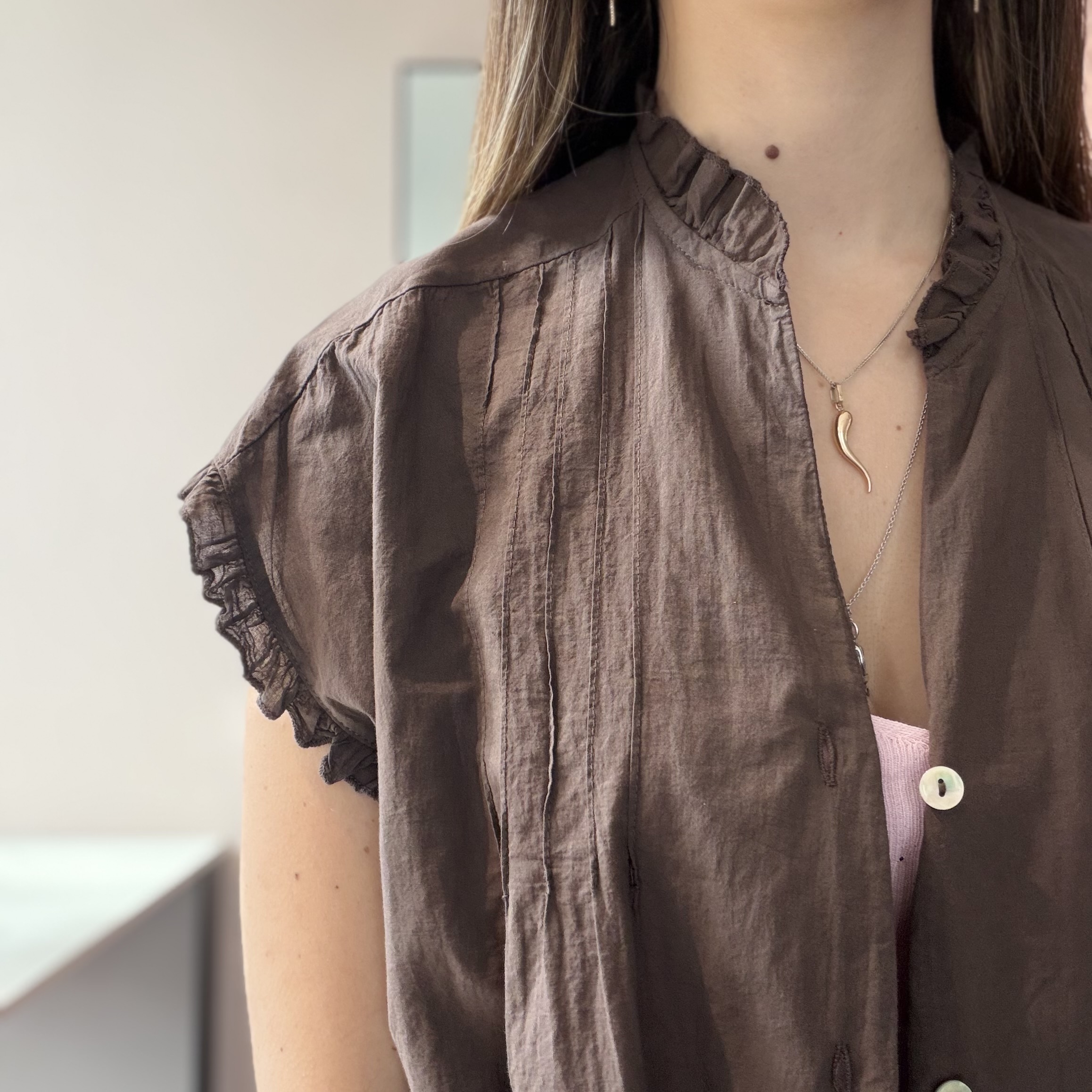 Camicia 100% Cotone con Rouches - immagine 2