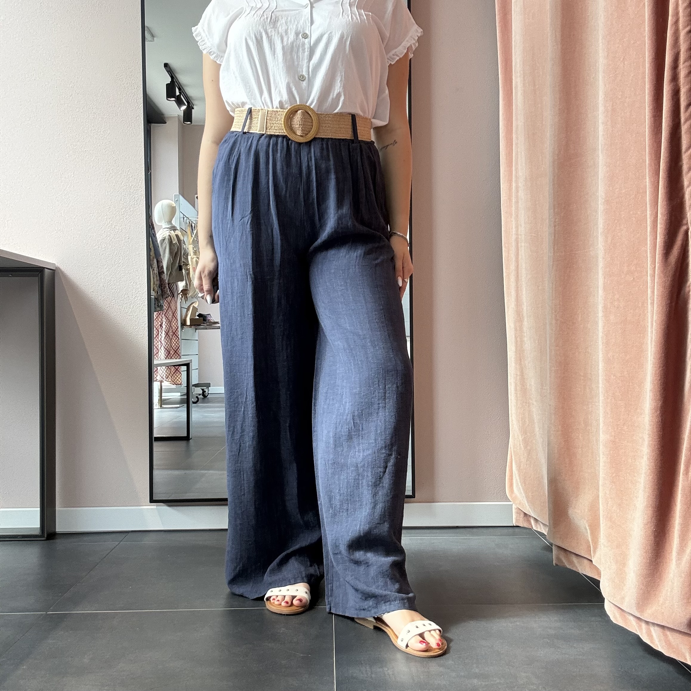 Pantalone in Cotone Effetto Denim - immagine 7