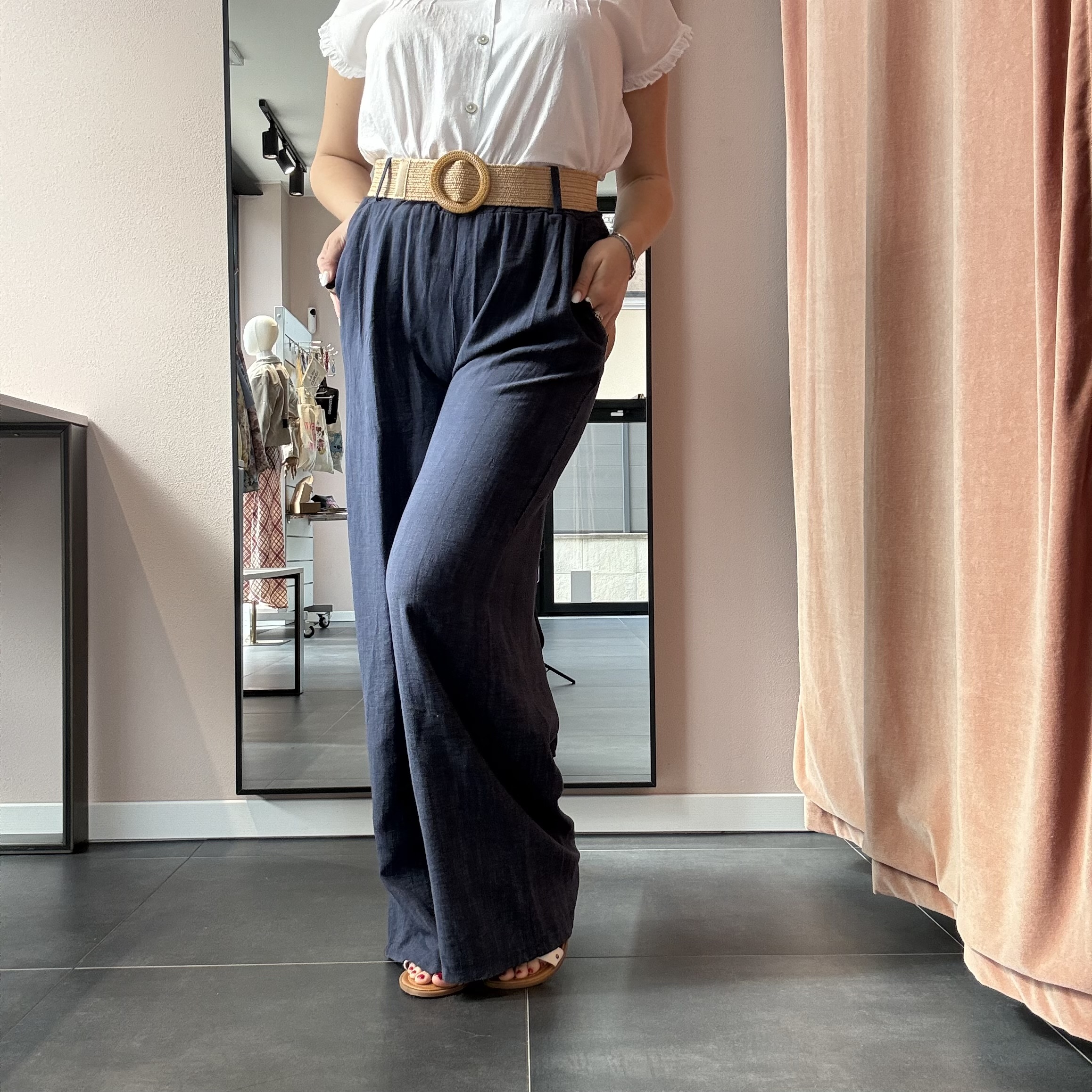 Pantalone in Cotone Effetto Denim - immagine 8