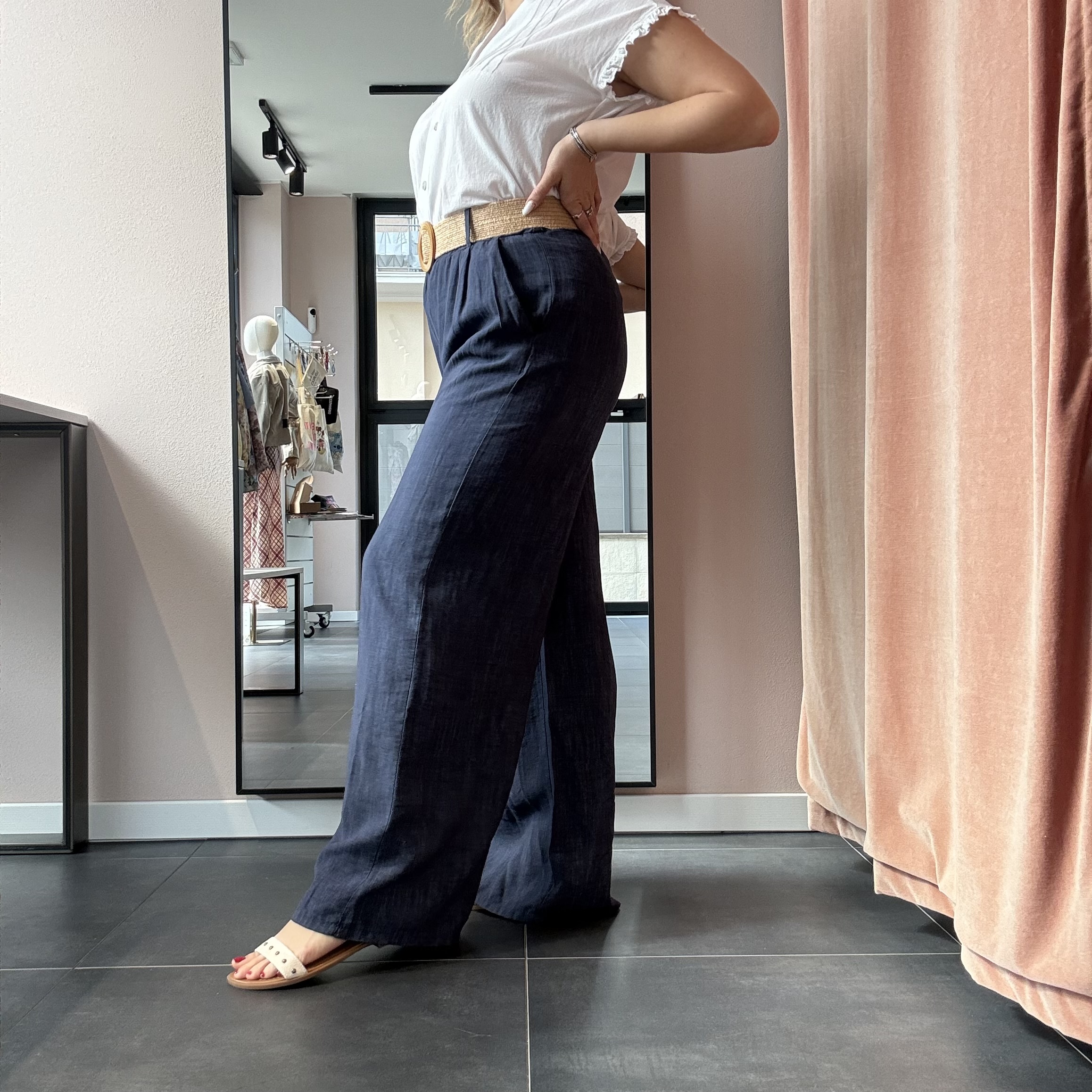 Pantalone in Cotone Effetto Denim - immagine 5