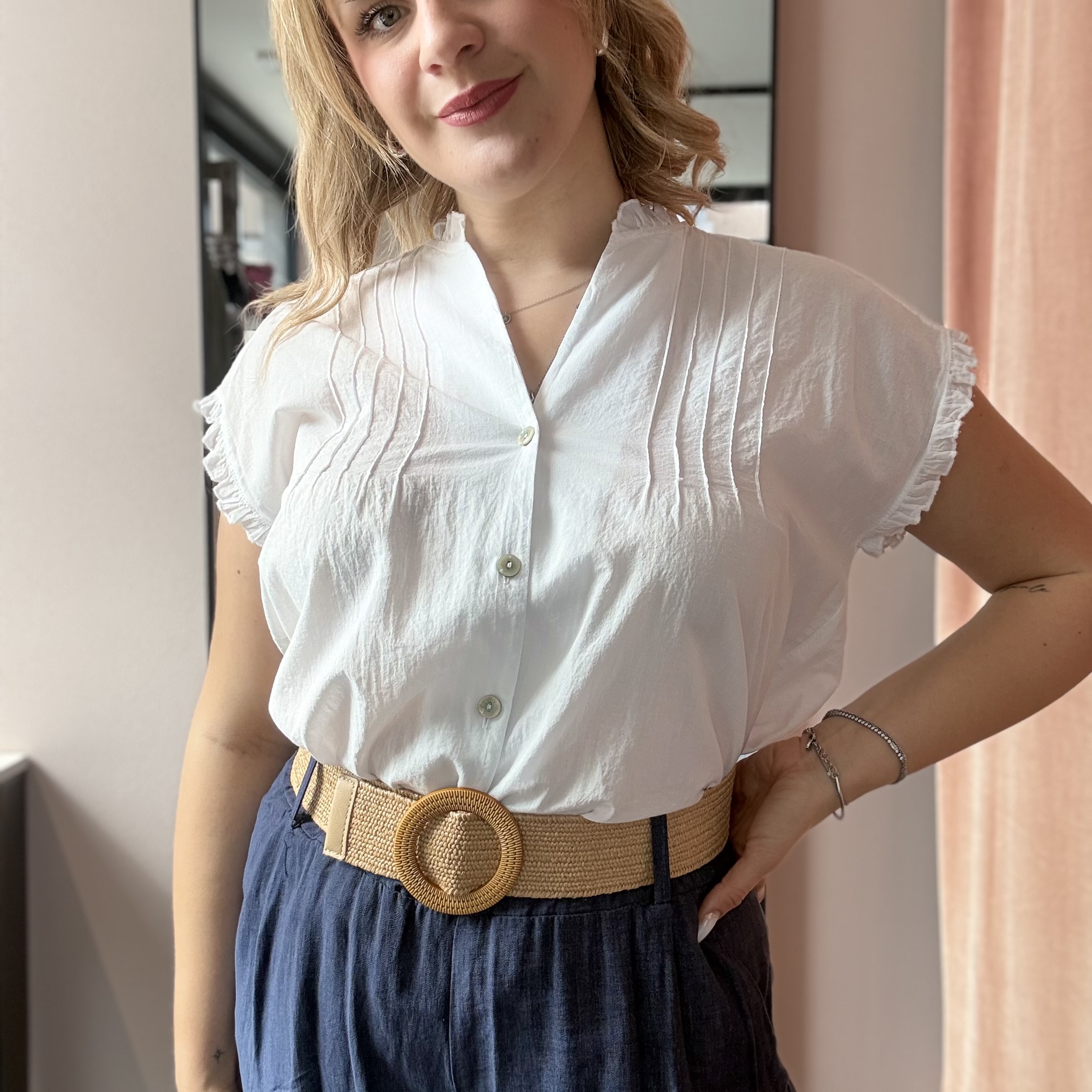 Camicia 100% Cotone con Rouches - immagine 8