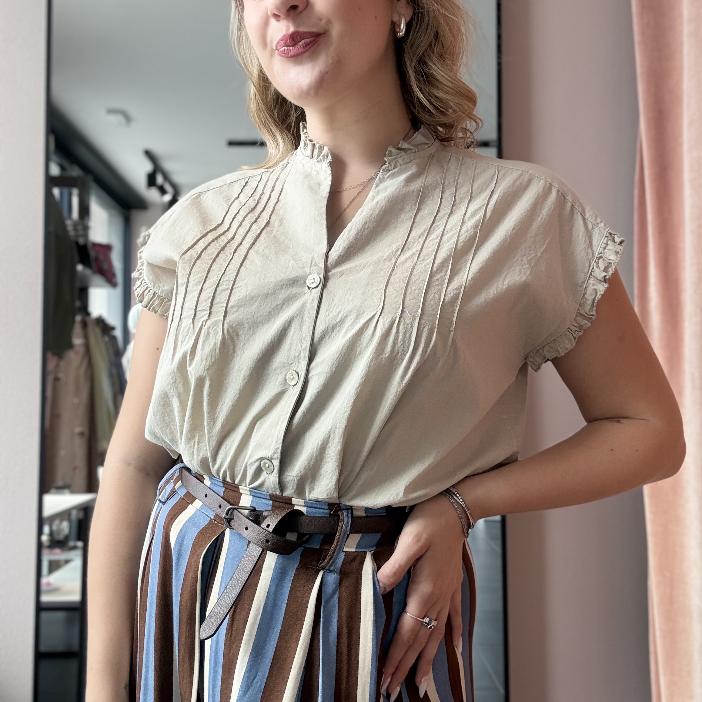 Camicia 100% Cotone con Rouches - immagine 10