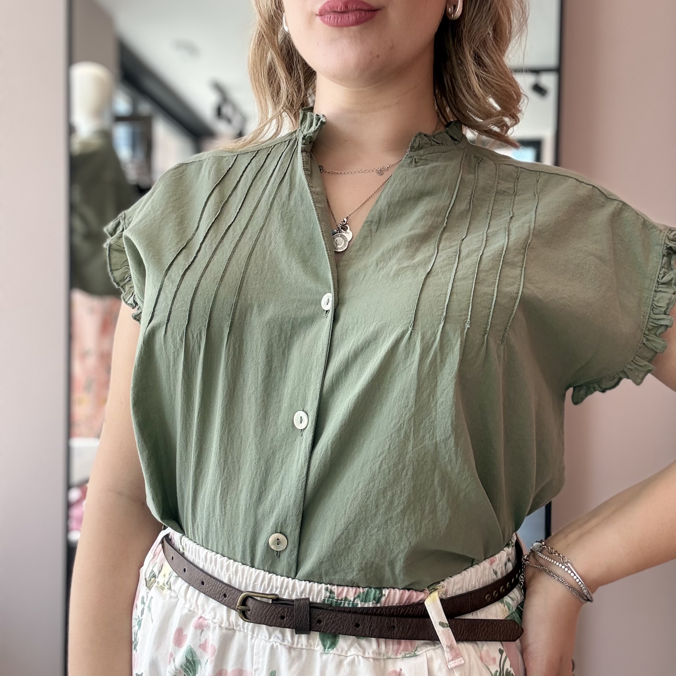 Camicia 100% Cotone con Rouches - immagine 13