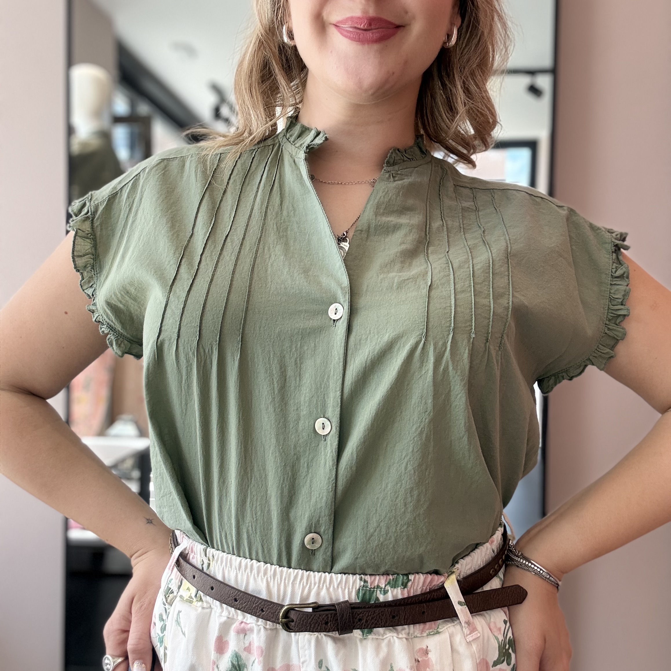 Camicia 100% Cotone con Rouches - immagine 15