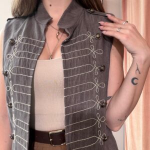 Gilet Stile Militare con Ricami