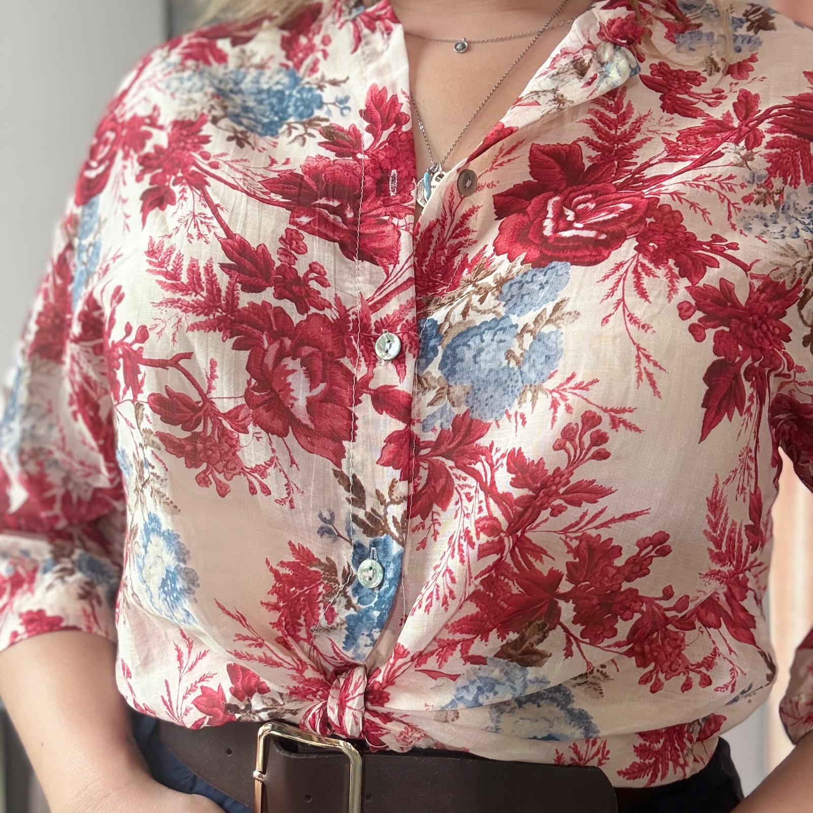 Camicia Misto Seta Floreale - immagine 4