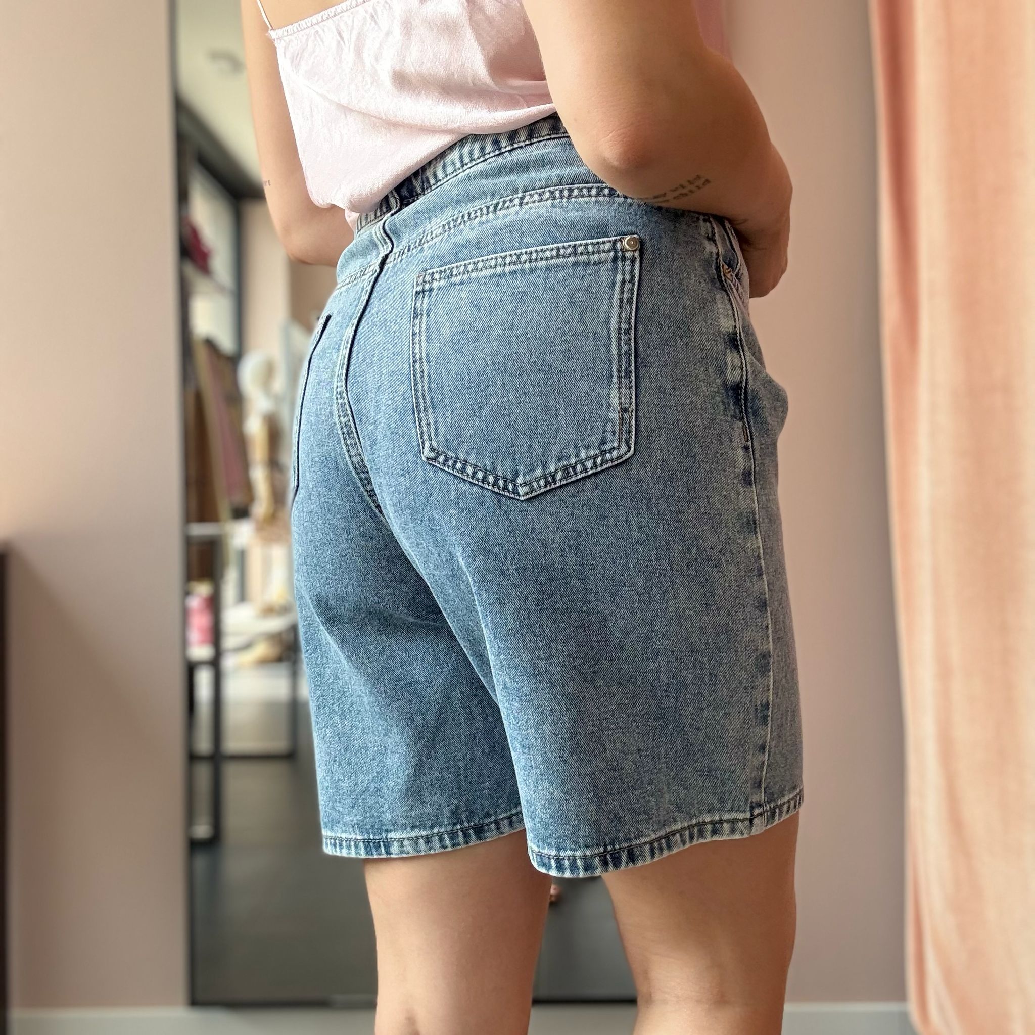 Bermuda Jeans Ricamo Fiori - immagine 4